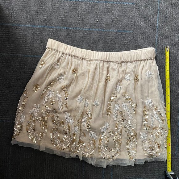 Champaign Chiffon Sequin Skirt - Picture 3 of 4